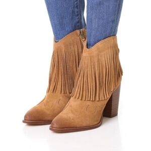 Sam Edelman | "Benjie" Western Fringe Suede Bootie
